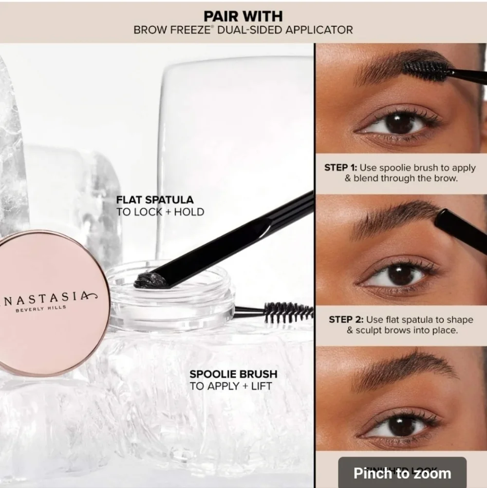 Anastasia brow freeze brow‎ styling wax & dual end brow styling wax applicator